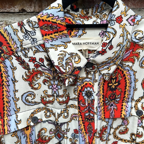 Mara Hoffman Juno Dress Ivory Multi Ladeo Paisley - Picture 3 of 8